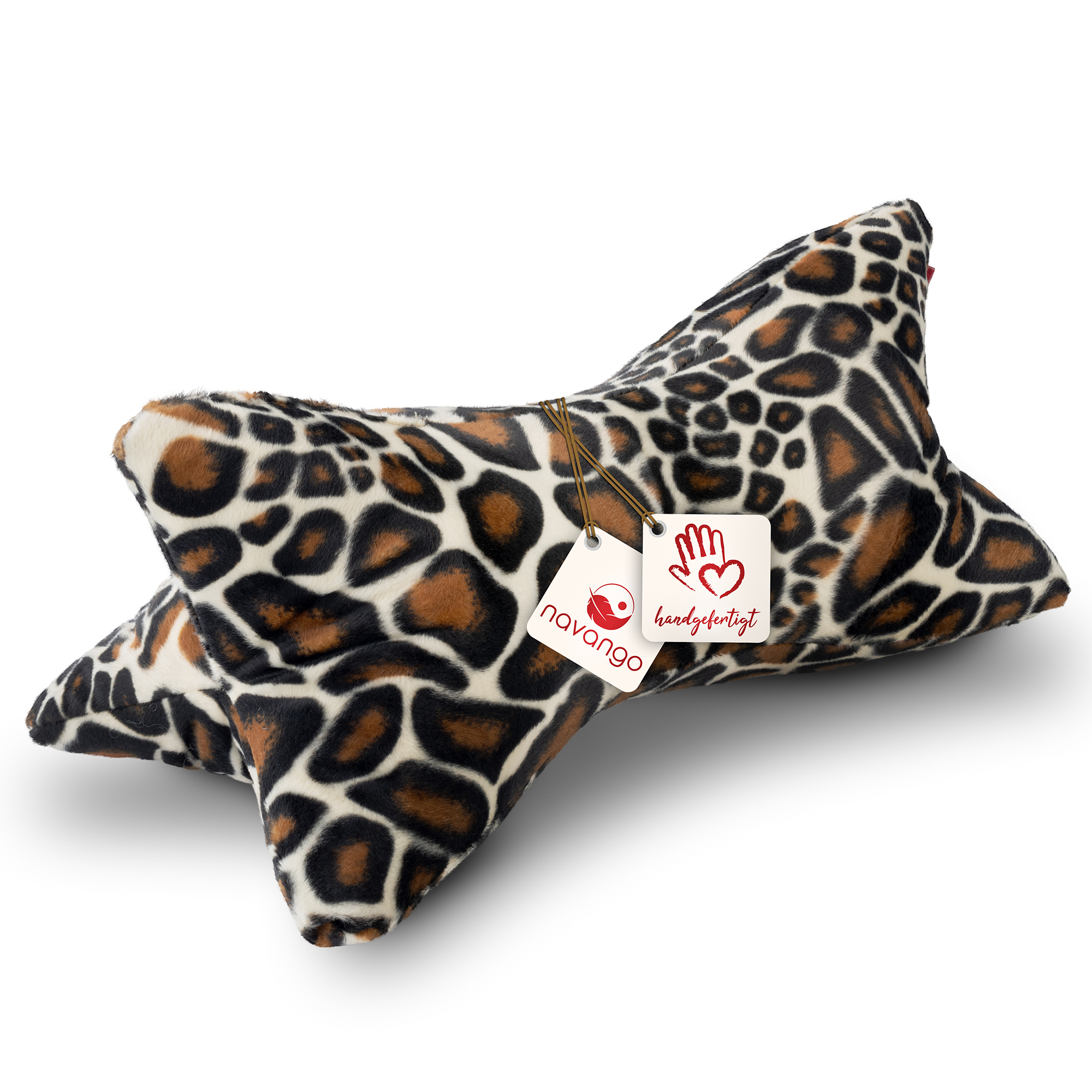Der Leseknochen von NAVANGO im aufregenden Animal Print Design mit Giraffen-Muster.