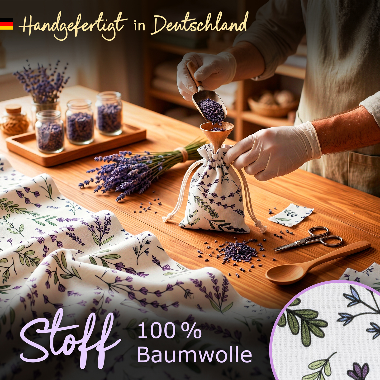 Lavendel-Duftbeutel – 10 x 15 cm – 4er Set