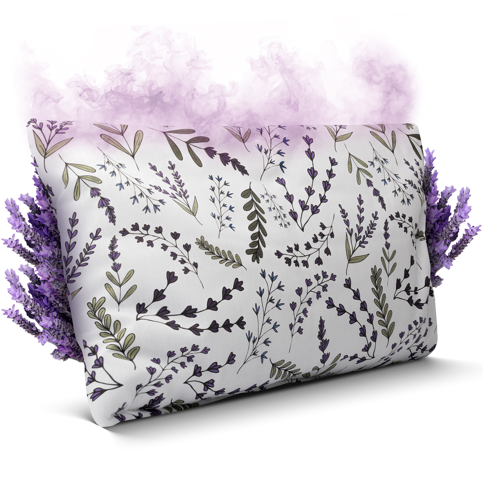 Lavendelkissen | 30x20 cm | Weißes Duftkissen mit Lavendel-Motiv