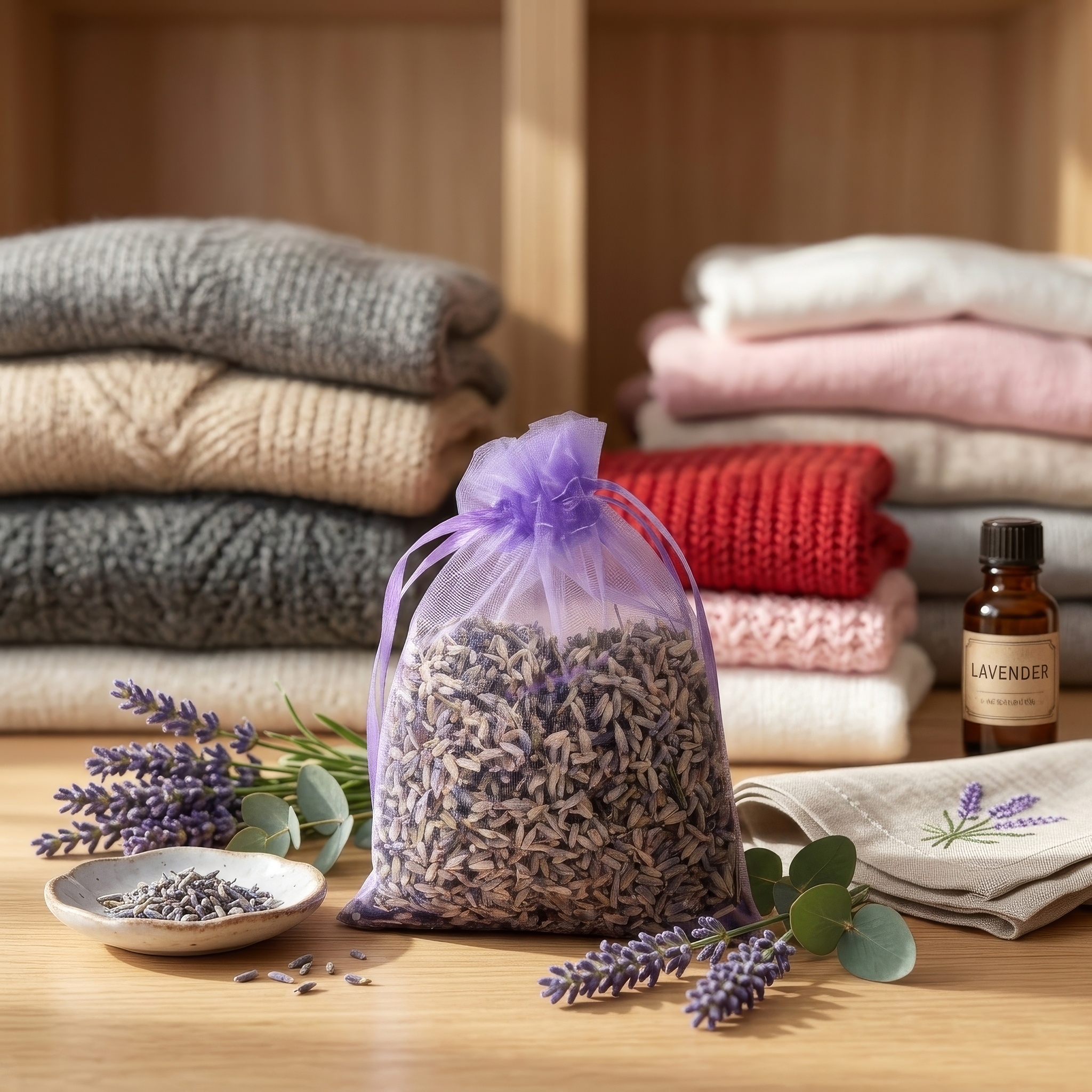 Lavendel Duftsäckchen im Kleiderschrank