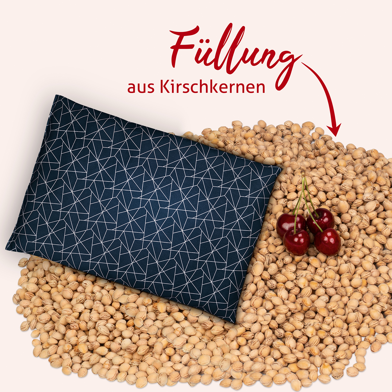 Kirschkerne speichern die Temperatur auf natürliche Weise und geben sie über einen langen Zeitraum wieder ab.