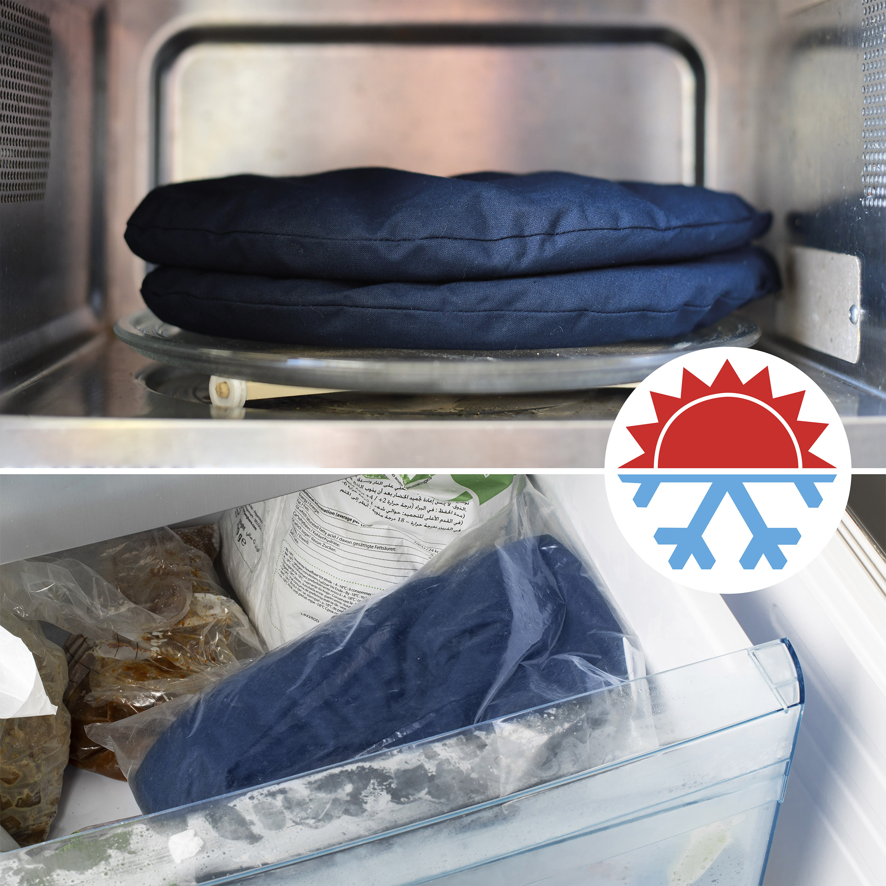 kirschkernkissen-nackenhoernchen-warm-kalt-90242 Das Nackkissen mit Kirschkern-Füllung kann sowohl warm als auch kalt eingesetzt werden.