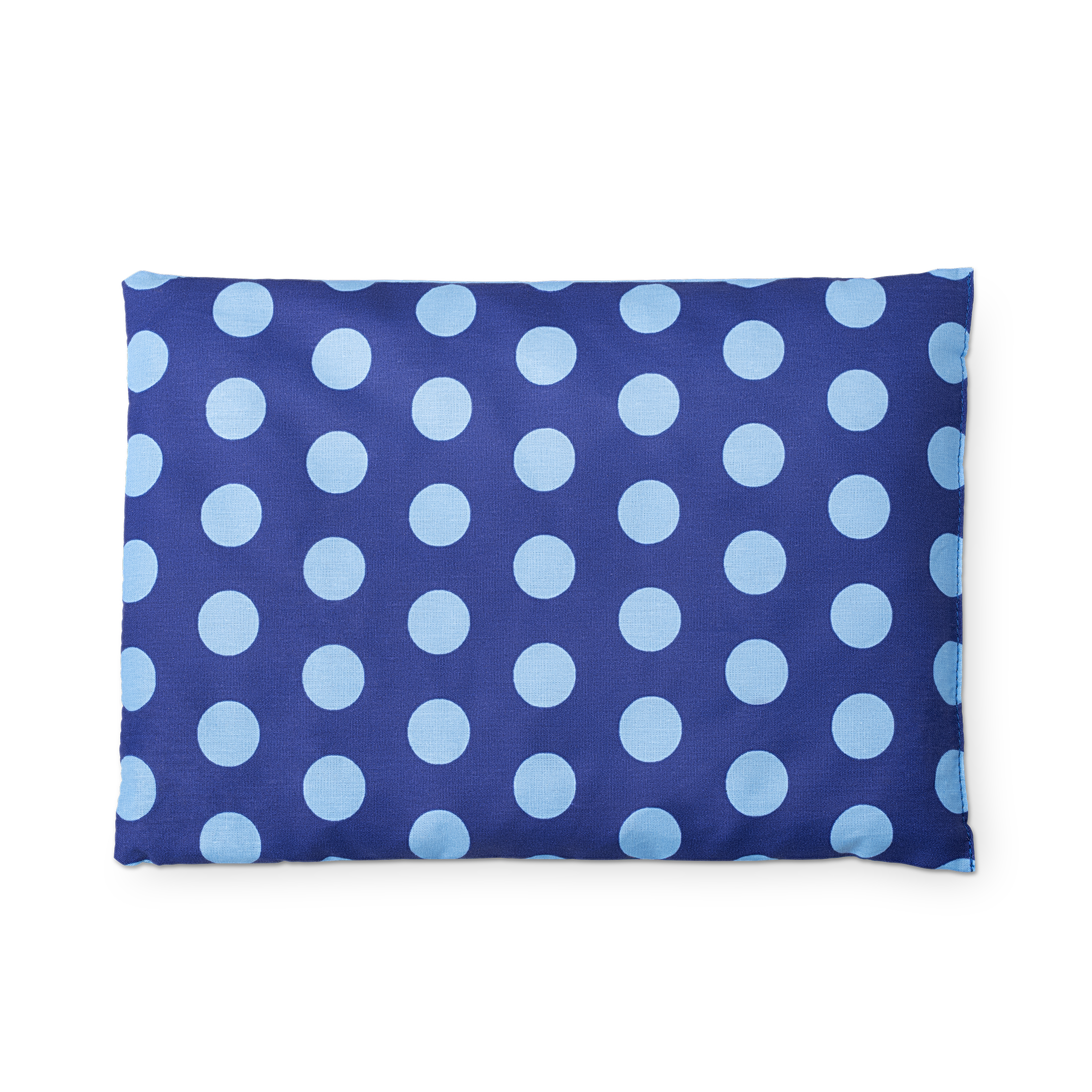 Auf der Vorderseite ist der Stoff mit einem Polka Dot Pünktchenmuster bedruckt. Die Rückseite ist gestreift. 