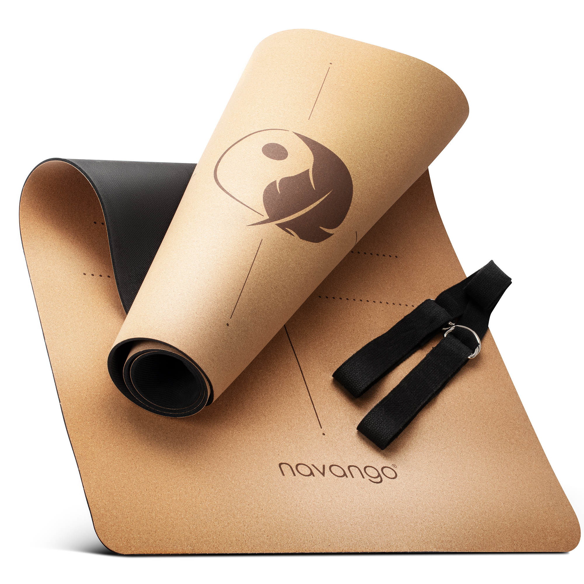 Yogamatte aus Kork & Naturkautschuk – inklusive Gurt – rutschfest