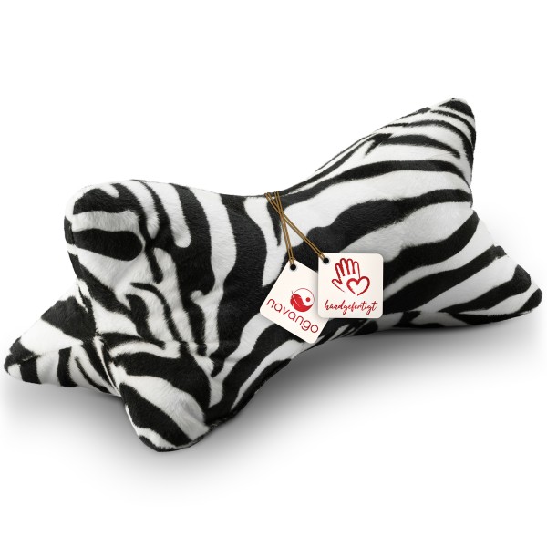 Der Leseknochen von NAVANGO im aufregenden Animal Print Design mit Zebra-Muster.